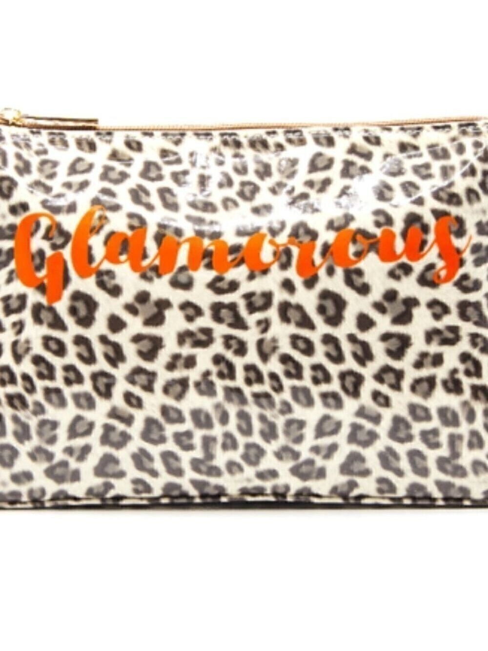 Leopard print Vegan Leather GLAMOROUS Travel Gym Carry on  Cosmetic bag  NEW